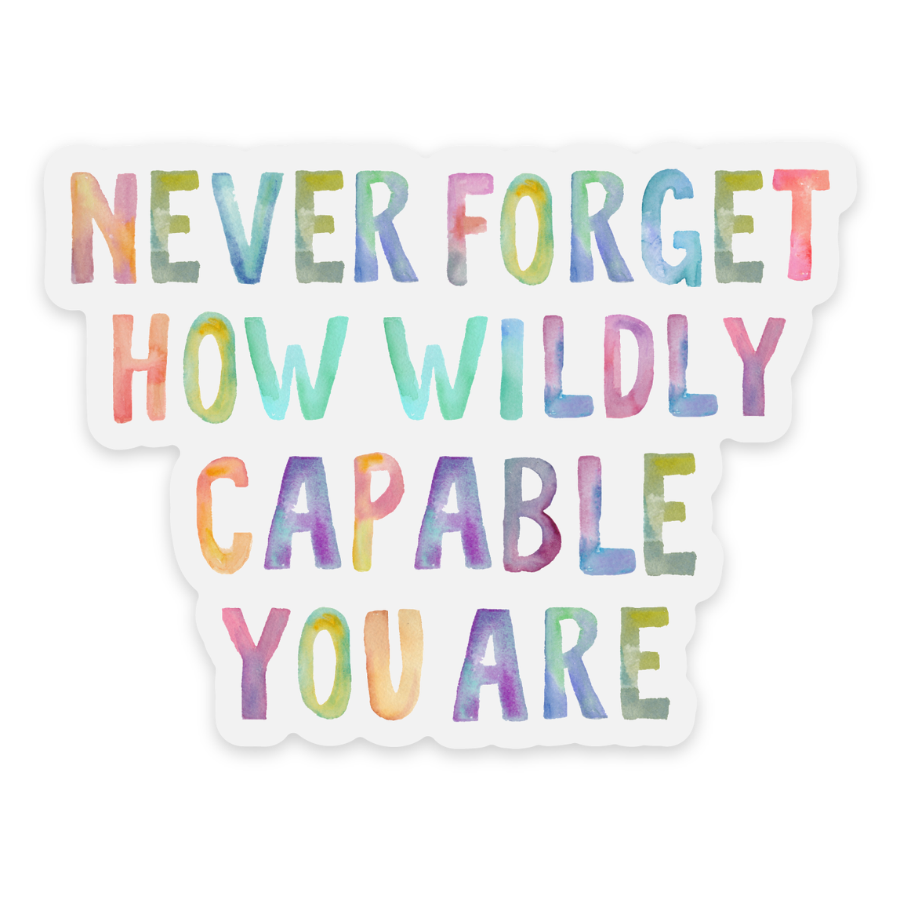 Never Forget How Wildly Capable You Are Sticker (clear)